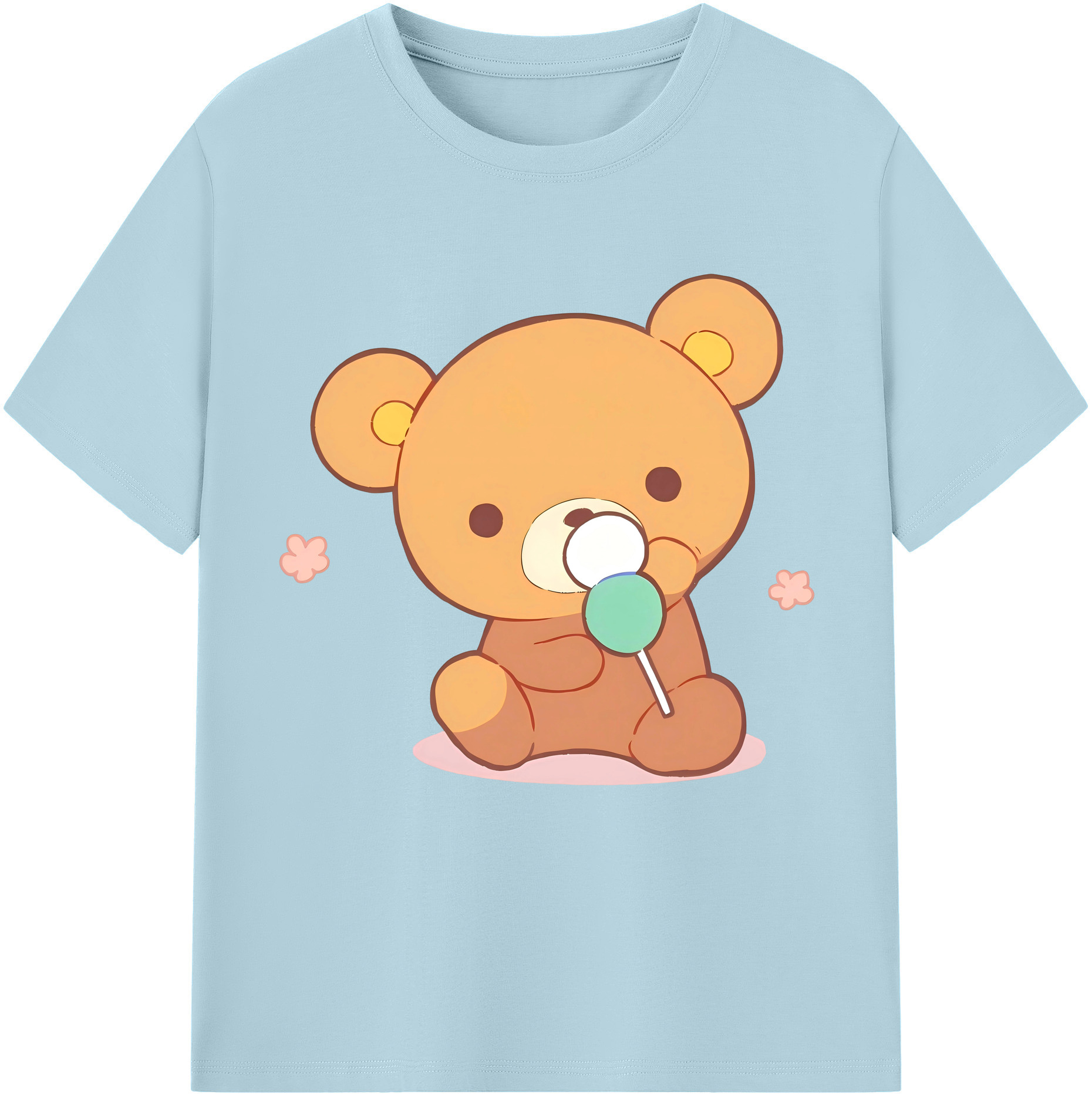 （画像用） リラックマ リラックマ キイロイトリ Rilakkuma Korilakkuma Kiiroitori 綿100％半袖Tシャツ（フロントプリント）